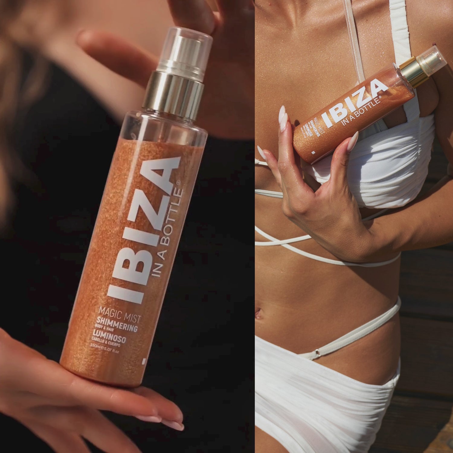 IBIZA MAGIC MIST Micro-Gold Shimmering Body &amp; Hair Mist Pure Aloe Vera